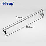Тримач для рушників Frap F1801 з 2-ма накладками, 600 мм, білий/хром, фото 2