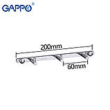 Вішалка GAPPO G202-3 з трьома гачками для рушників, 200 мм, хром, фото 2