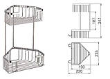 Полиця кутова Frap F351-1, 2-х ярусна, 240х320 мм, хром, фото 3