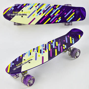 *Скейт (піні борд) Penny board зі світними колесами АБСТРАКЦІЯ арт. 9797