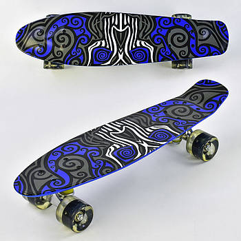 Скейт (пенні борд) Penny board зі світними колесами АБСТРАКЦІЯ арт. 6510/99160
