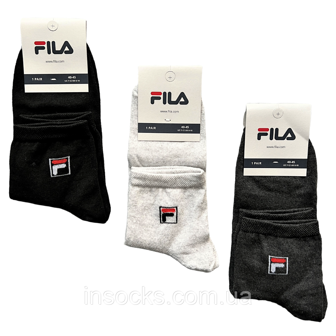 Шкарпетки чоловічі "Fila". 40-45р. Середньої висоти. Демісезонні.