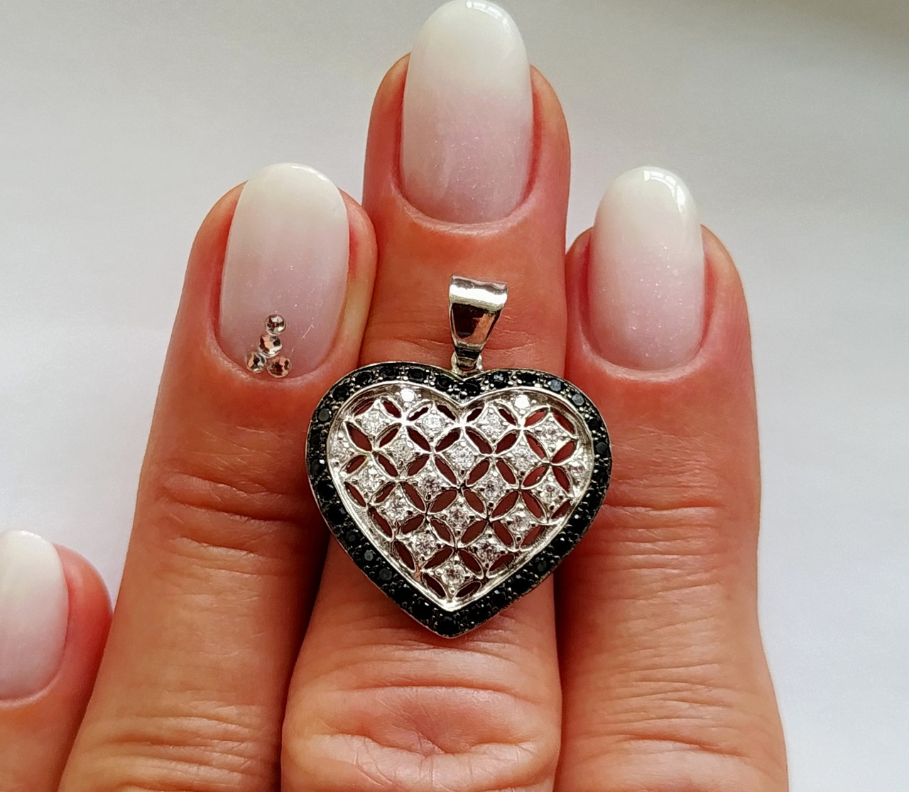 Романтичный серебряный кулон Сердце с натуральными топазами - фото 4 - id-p1641193032