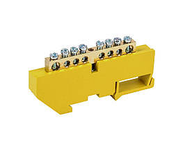 Шина ізольована «N/PE» на DIN-рейку ШЛІ6х9-8 жовта Ny95503125