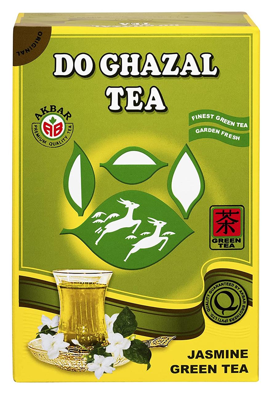 Чай зеленый листовой Akbar Do Ghazal Jasmine Green Tea с жасмином, 500 г. - фото 1 - id-p1641195987