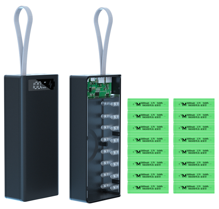 Power Box 16 - корпус для збирання павербанка 40 000 mAh на 16 секцій 18650, швидкий заряд 22,5W QC2.0/QC3.0 PD