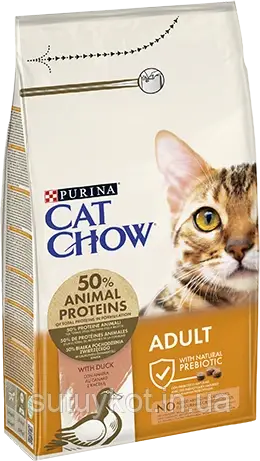 Purina Cat Chow Кет чау корм для дорослих котів з качкою, 15 кг., фото 1
