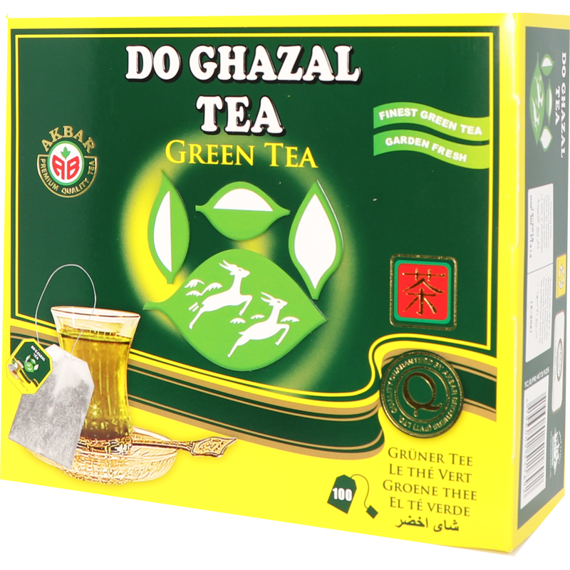 Чай зелений Akbar Do Ghazal Green Tea цейлонський пакетований, 100 шт.