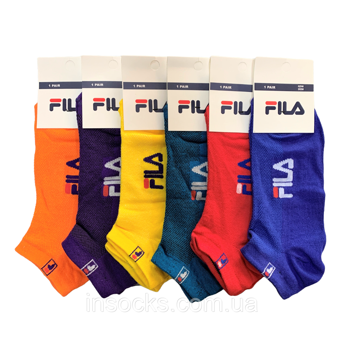 Шкарпетки чоловічі літні "Fila" хб, сітка. 41-45р. Асорті. Короткі.