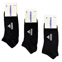 Шкарпетки чоловічі літні "Adidas" хб, сітка. 41-45р. Чорні. Короткі.