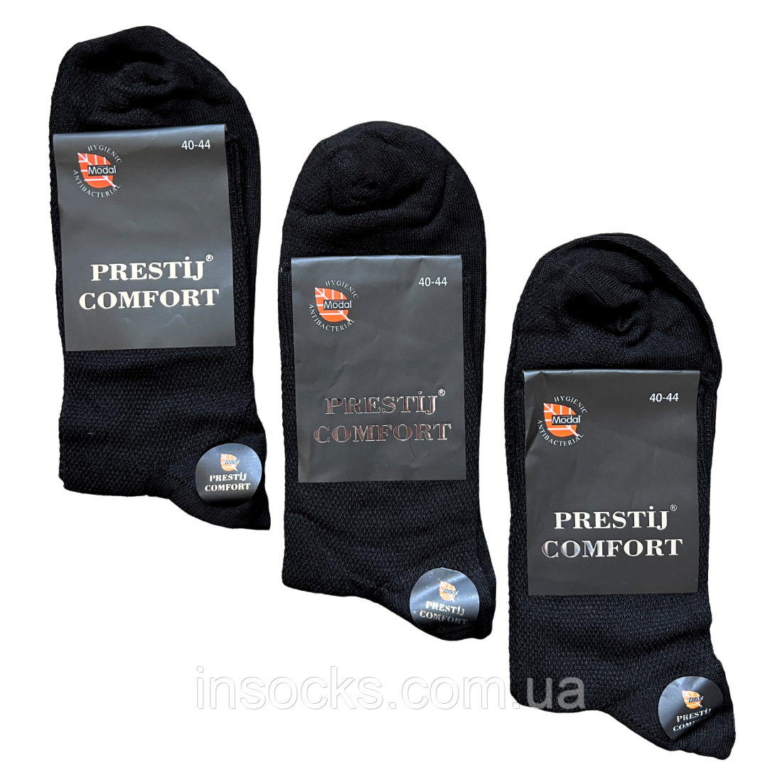 Шкарпетки чоловічі літні "Prestij Comfort" Modal. Сітка. 40-44р. Чорні. Середньої висоти., фото 1