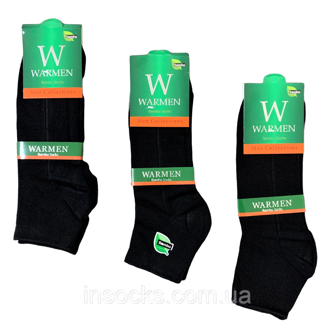 Шкарпетки чоловічі літні "Warmen" bambu. Сітка. 40-44р. Чорні.