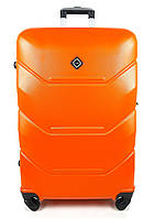Чемодан пластиковый дорожный на 4 колеса 360° Bonro 55×38×22 см 38 л Маленький Оранжевый