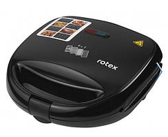 Вафельниця-Горішниця-Сендвічниця-Гриль (4 в 1) електрична Rotex RSM222-B