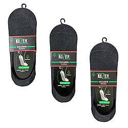 Підслідники чоловічі "Kuzen" bambu, (з силіконом). 40-44р. Темно-сірі.