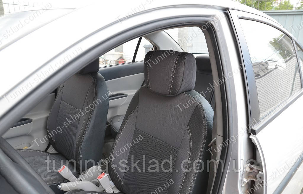 Чохли на сидіння Хендай Акцент 3 (чохли з екошкіри Hyundai Accent 3 стиль Premium), фото 1