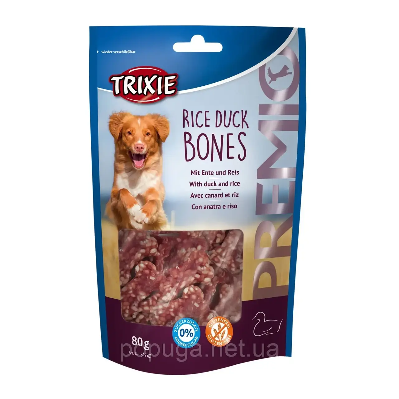 Ласощі для собак Trixie PREMIO Rice Duck Bones 80 г (качка)