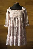 Светлое серое платье в мелкий цветочек для девочки Shein, размер 152