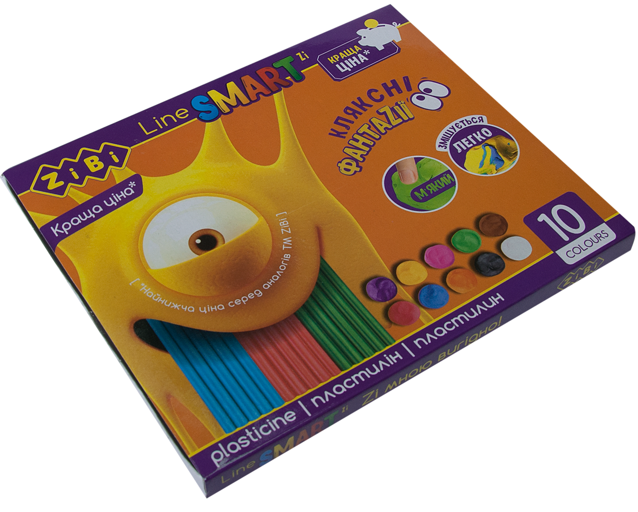 Пластилін (10 кольорів 200 г)   ZiBi