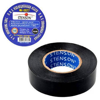 Изолента ПВХ 25м "Stenson" чёрная 10 шт MH-0027