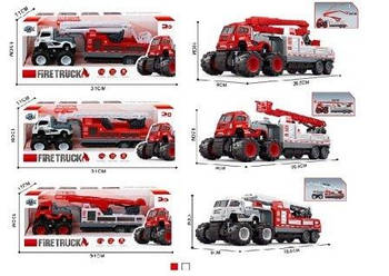 Іграшкова Пожежна техніка металева, інерційна KLX600-214/215/216