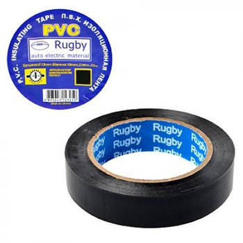 Изолента ПВХ 25м "Rugby" черная, 10ШТ RUGBY30MBLACK