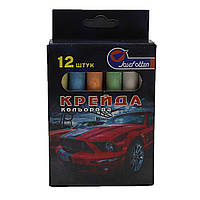 Крейда кольорова 12 шт. (6 кол.) кола "Josef Otten" Mustang 9 см S2007