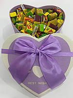 Жвачки Love is... в подарочной упаковке 100 шт фиолетовая коробочка Ухты