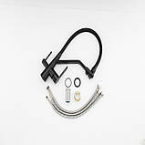 Змішувач для кухні на дві води Frap F4374-6, чорний, фото 4