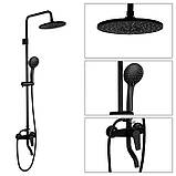 Душова система Frap F2429, вилив - перемикач на лійку, 5 режимів, чорний, фото 2
