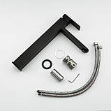 Змішувач для умивальника Frap F10802-62 високий, чорний, фото 3