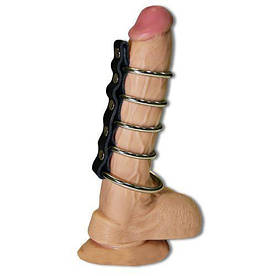 Насадка на член із п'ятьма металевими кільцями