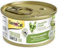 414515 GimCat Superfood ShinyCat Duo Консервы курица с яблоками, 70 гр