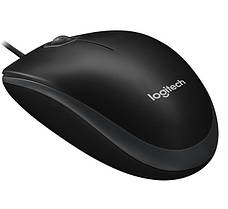 Мишка провідна оптична Logitech B100 800 DPI Чорний, фото 3