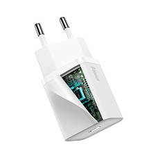 Зарядний пристрій (зарядка) для телефону Baseus Super Si Quick Charger Type-C 20 W Білий (CCSUP-B02), фото 5