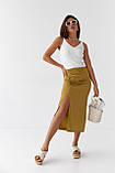 Юбка мідія з розрізом і декоративними елементами Ello - гірчиці, M (есть розмірів), фото 3