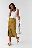 Юбка мідія з розрізом і декоративними елементами Ello - гірчиці, M (есть розмірів), фото 5