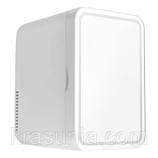 Міні холодильник для косметики, дзеркальний, 2 в 1 "Охолодження + Нагрів", 4л, фото 1