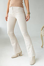 Жіночі джинси клеш з високою посадкою PERRY - бежевий колір, XL (тобто розмір)