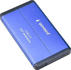 Кишеня зовнішня 2.5''  Gembird EE2-U3S-2-B  (HDD/SSD, USB3.0, металевий, синій) (код 123260)