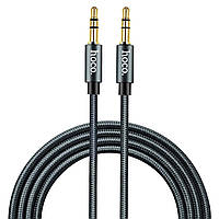 AUX Аудіо стерео кабель Hoco UPA03, 3pin 3.5 мм на 3pin 3,5 мм, 1 метр, Сірий