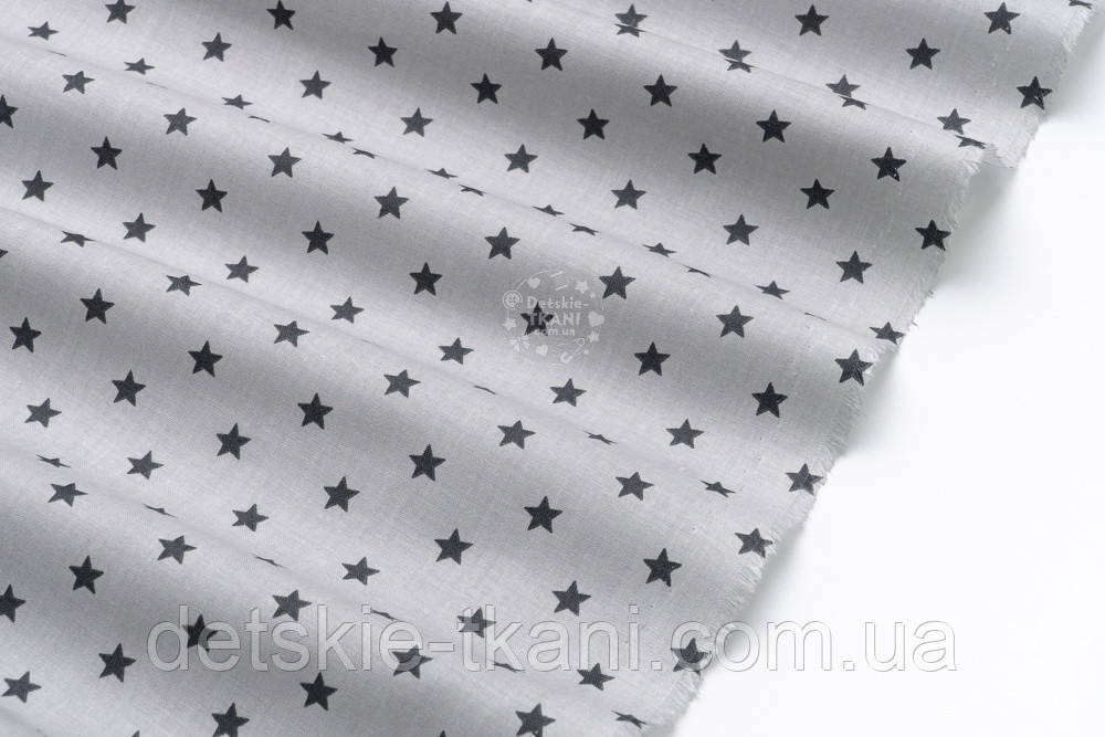 Бязь с графитовыми звёздочками на сером фоне (№51а) - фото 4 - id-p241584761