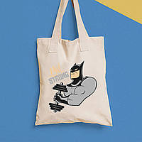 Еко-сумка, шоппер, щоденна з принтом "Bat Strong" Push IT
