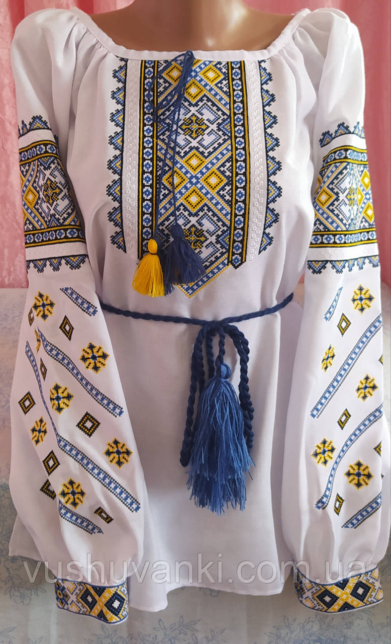 Українська вишита сорочка жіноча  "Квітковий орнамент український"