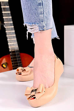 Балетки жіночі літні бежеві силіконові Б1355