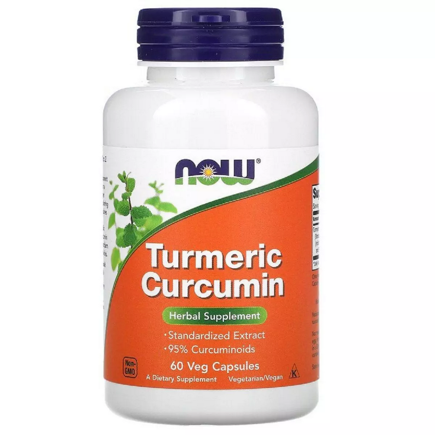 Захист імунітету від вірусів - Куркумін, 665 мг 60 капсул / Curcumin Extract 95%, NOW, USA