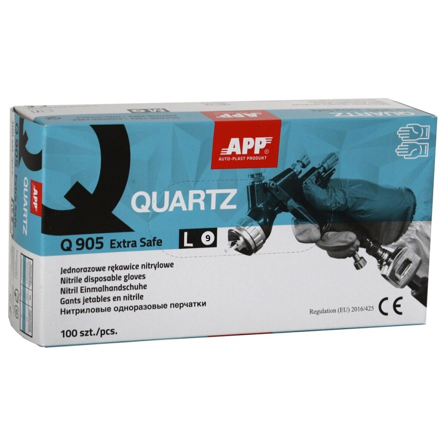 Нітрилові рукавички APP QUARTZ Q905 Extra Safe розмір L сині (50 пар)
