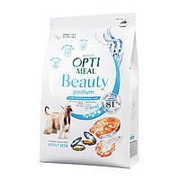 OPTIMEAL (Оптимил) Беззерновой сухой корм для собак блестящая шерсть и уход за зубами с морепродуктами 10 кг
