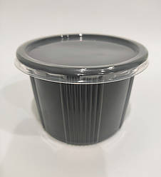 Одноразове блістерна упаковка чорна ПС-115 (аналог SL 110083) супниця 0,5л 750шт/ящ