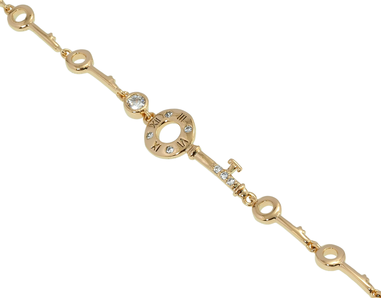 Браслет Xuping Позолота 18K "Золотий ключик" довжина з дод. замком 17,19.5см х 1.5-9мм